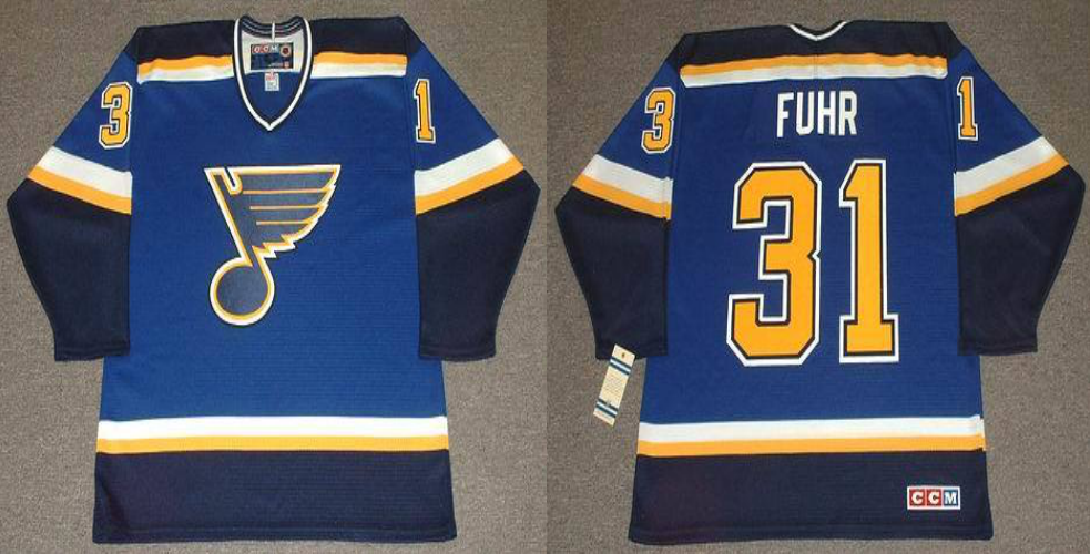 2019 Men St.Louis Blues #31 Fuhr blue CCM NHL jerseys